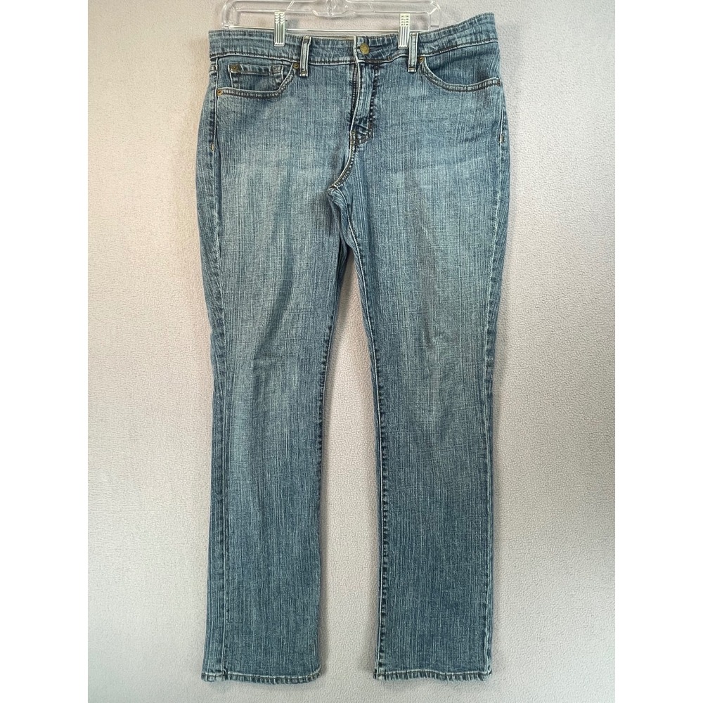 Signature Levi Strauss Jeans Womens 16M Blue Mid Rise Straight Leg Denim Stretch